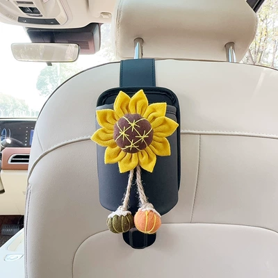 Car cup holder/beverage holder, Beverage Storage Rack Umbrella Storage - black-leather-water-cup-holder-with-hook-sunflower