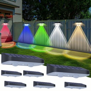New solar outdoor garden lights three-color dimming garden wall lights decorative atmosphere wall lights dark automatically