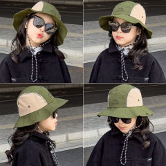 秋南 韓國兒童防曬帽2024男童女孩登山寶寶帽子ins大檐漁夫帽批發