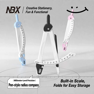 NBX Pen Style Compass With Scale Ruler, Millimeter Precision