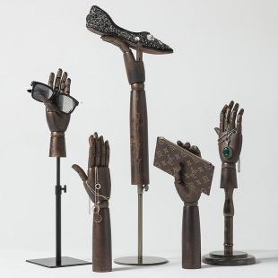 Antique Color Hand Model Props Clothing Store Bag Shoes Jewelry Window Display Stand Fake Hand Model
