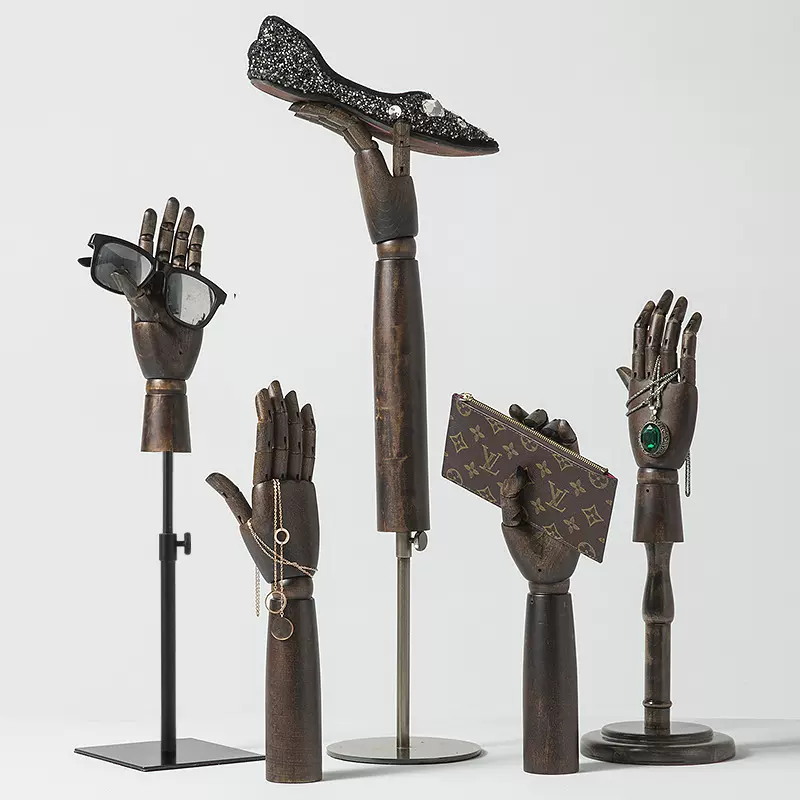 仿古色手模特道具服装店包包鞋子珠宝首饰橱窗陈列展示架假手模型