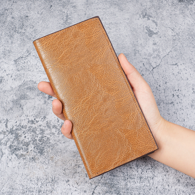Men's Wallet Long Ultra-Thin Youth Multi-Card Slot Casual Wallet Card Holder Japanese and Korean Trendy Student Stylish Retro Wallet