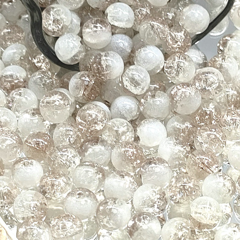 10mm nuevo semi-blanco cuentas de palomitas de maíz de color esmalte de vidrio de alta Blanco roto estalló cuentas sueltas pulsera collar de cuentas de la joyería Accesorios