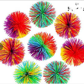 硅胶丝毛毛球皮筋沙包皮筋毽子球硅胶丝球拉丝球沙包球玩具球