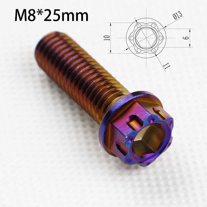 M8 tornillo hexagonal interno y externo 304 acero inoxidable quemado tapa de brida azul tornillo de oro fijación modificado motor eléctrico CNC Seiko