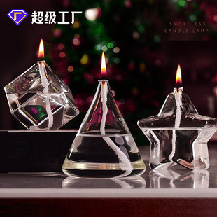Factory direct creative glass candle holder ornaments Nordic romantic simple modern home desktop smokeless butter lamp