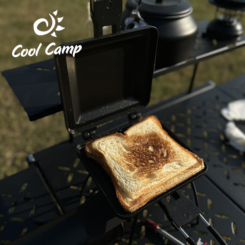 Outdoor camping folding portable sandwich touch tool Japanese toast double-sided frying pan bread clip non-stick coating baking tray
