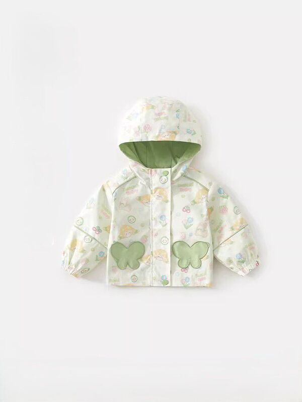 Girls' Jacket Spring 2026 New Stylish Fashionable Windbreaker Jacket for Children Spring and Autumn Cute Trench Coat for Little Girls