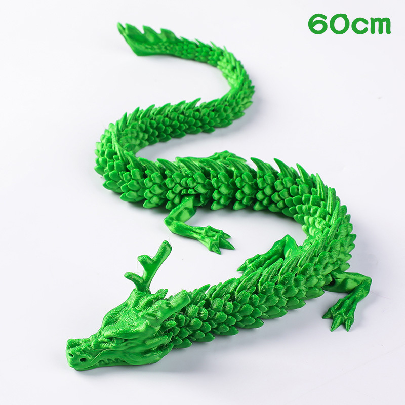 Adorno de Dragón Chino en Impresión 3D de PLA Articulado para Decoración y Regalo