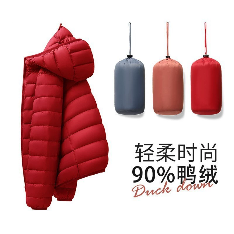 Тонкий пуховик леди короткий 2024 новый осень-зима 90 белая утка пух корейская версия рабочей одежды с логотипом