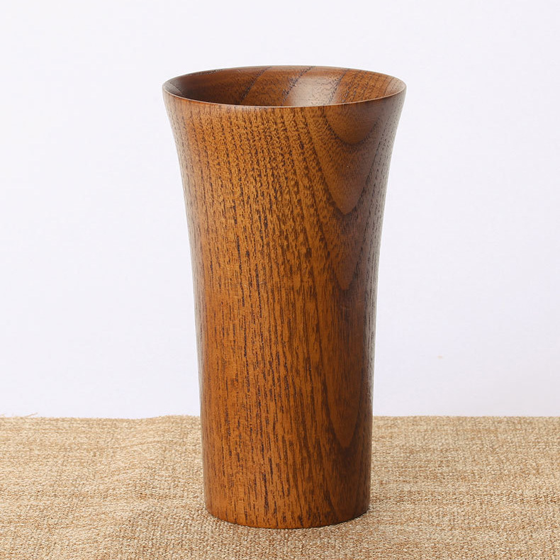 Fábrica directa creativa taza de té chino cilíndrico práctico taza de madera anti-escaldado taza de madera al por mayor gran cantidad de descuento