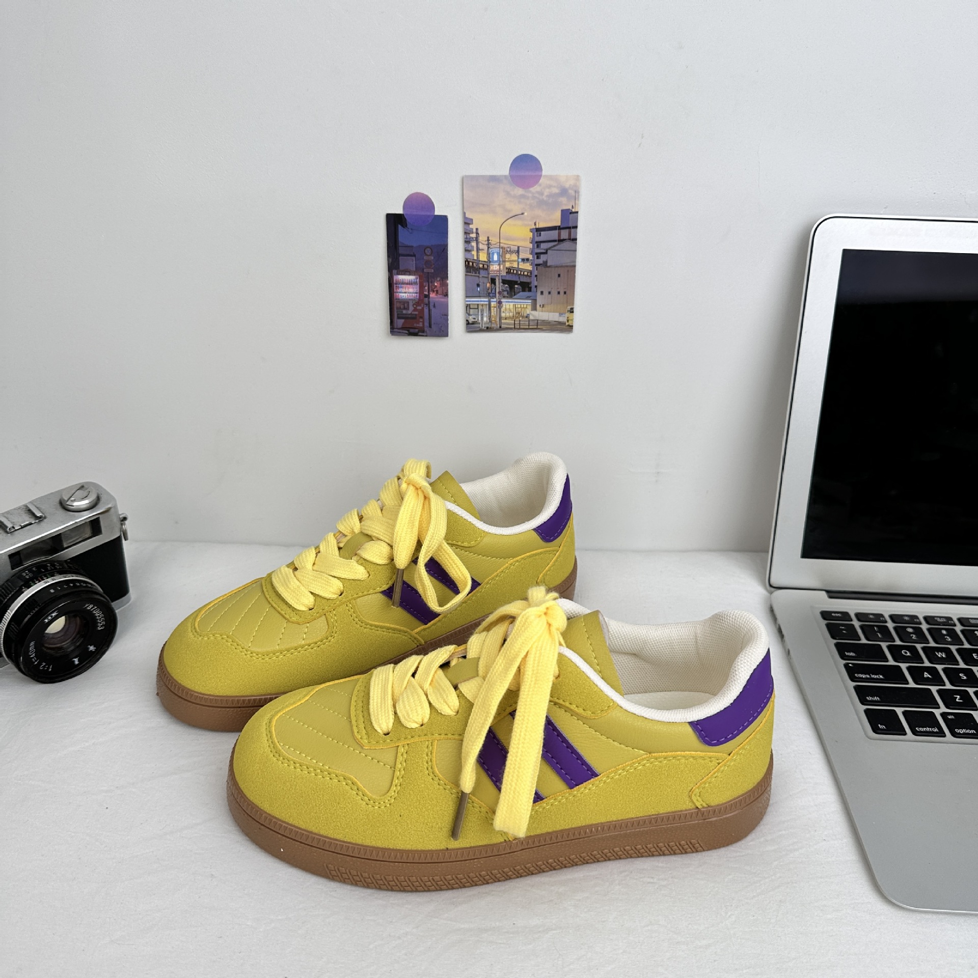 Yuanbo Hong Kong viento tendencia moral zapatos de entrenamiento femenino zapatos de lona de todo fósforo de nicho de corte bajo para estudiantes