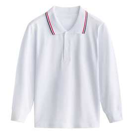 中小学生白色校服夏儿童短袖T恤男女童翻领中大童白T恤POLO衫班服