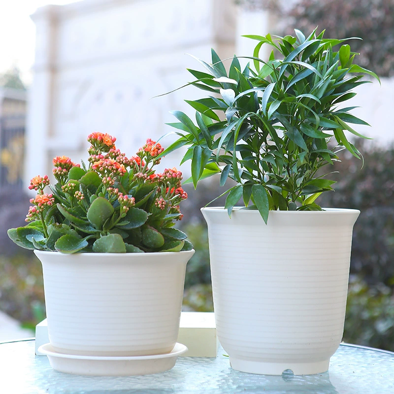 Ceramic plastic flowerpot flower-shaped, increased thickness
