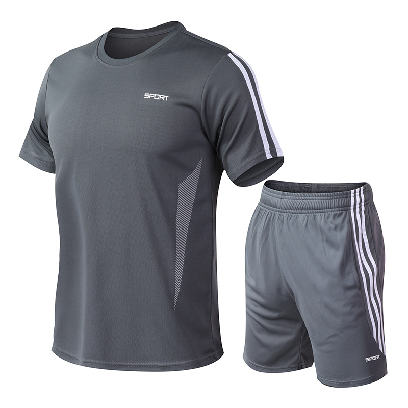 2025 nuevo traje de ropa deportiva para hombres que absorben el sudor y se secan rápidamente.