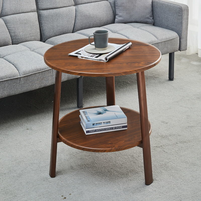 Small round table Simplicity double-deck tea table Bedside Modern network Red sofa Side table Mini Small apartment balcony Amazon
