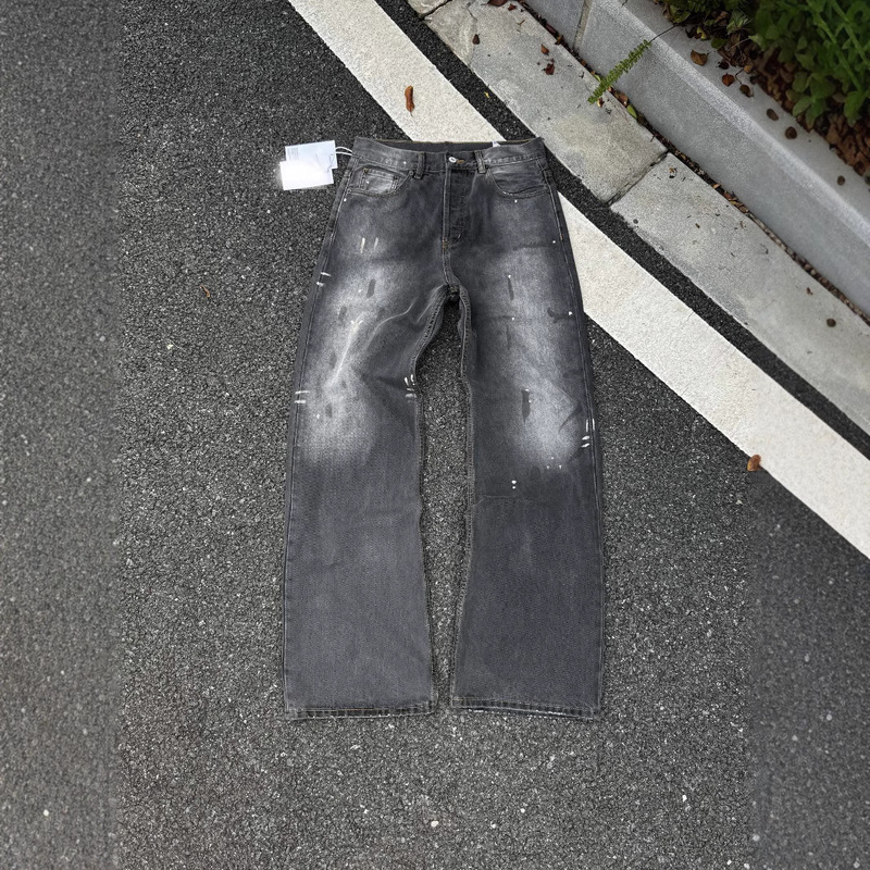 High-End Version Acfw24 2021F Painted Design Wide-Leg Loose-Fitting Jeans, Unisex