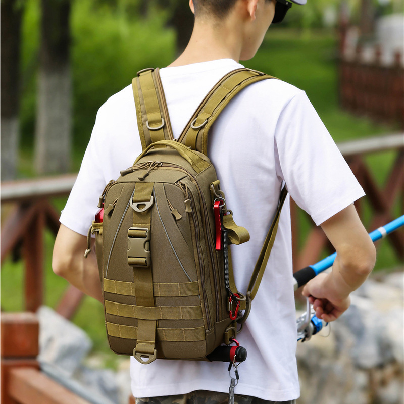 Bolso Táctico Multiuso para Caña de Pescar de Nylon Resistente al Desgaste para Pesca y Senderismo