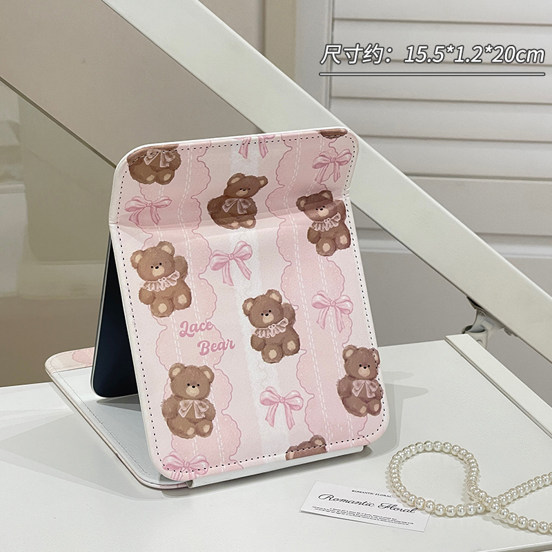 Espejo de maquillaje de escritorio grande, espejo plegable, pequeño espejo portátil para niños, dormitorio de estudiantes, espejo de papel, espejo de vestir, espejo de vestir