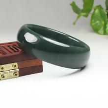 新疆和田玉青玉批发宽条手镯女士玉镯子玉石玉器女款玉镯首饰品