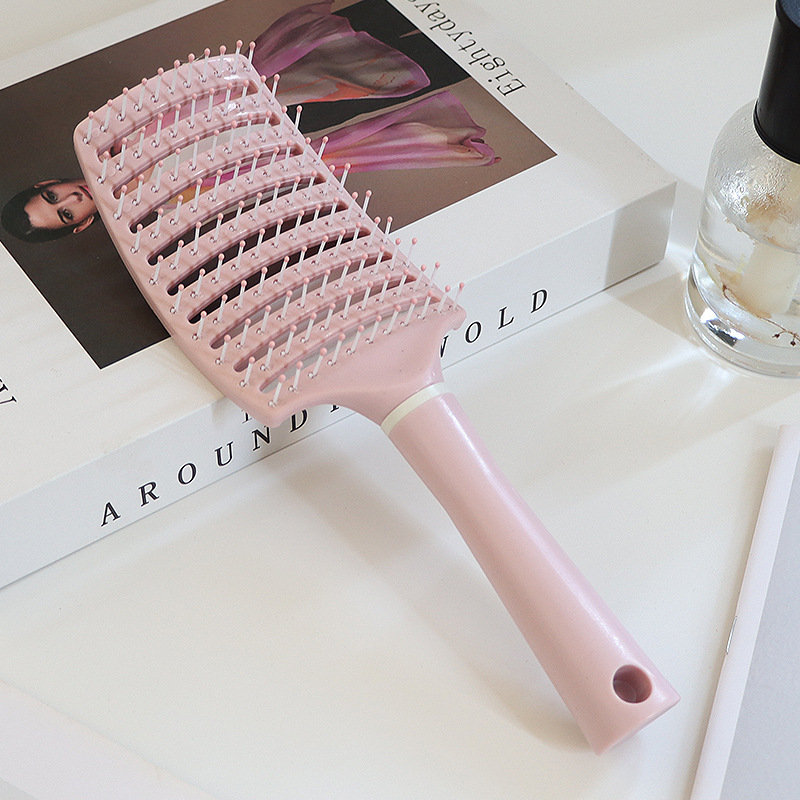 家庭用中空ヘアコーム、高見えガールヘアコーム、ふわふわマッサージリブ、大きなカーブコーム|undefined