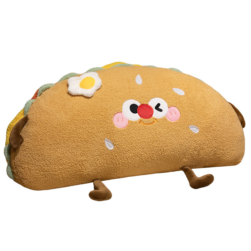 Cojín de Cabecera con Forma de Hot Dog de Peluche para Dormitorio