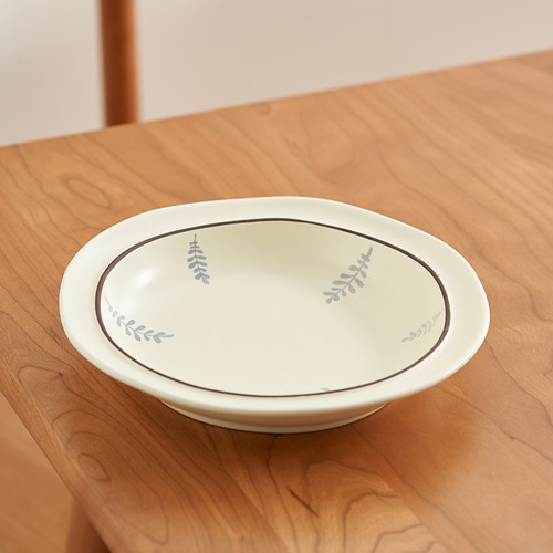 肆月好看的大盘子碗家用2023新款深盘陶瓷餐盘装菜餐具菜盘风