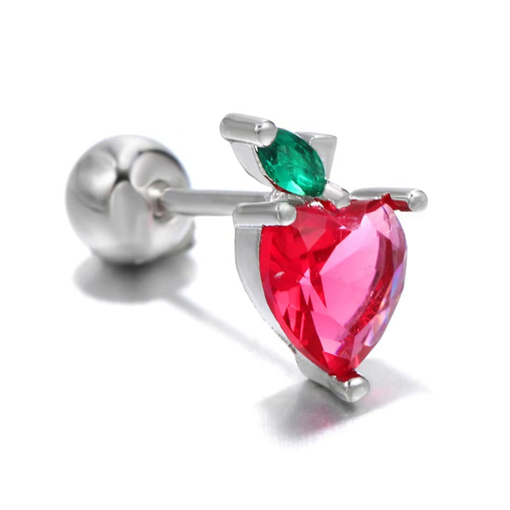 Copper Gold-Plated Ear Bone Nails Fruit Grape Pineapple Watermelon Summer Earrings Piercing Jewelry detail image 10