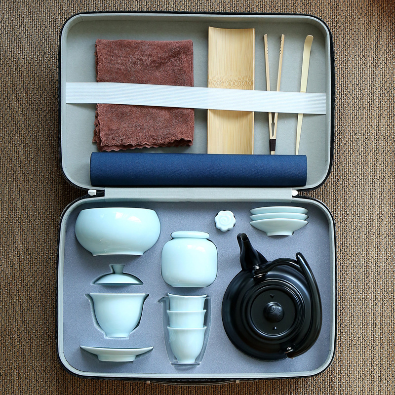 Tea Art Teaching and Training Tea Set Dehua White Porcelain Kung Fu Tea Set Household Ceramic Bowl Tea Making Travel Set Tea Art Teaching and Training Tea Set Dehua White Porcelain Kung Fu Tea Set Household Ceramic Bowl Tea Making Travel Set