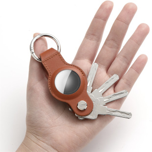 Applicable airtag Protective Case Apple Tracker Key Storage Bag Leather Protective Case Anti-lost Device Keychain