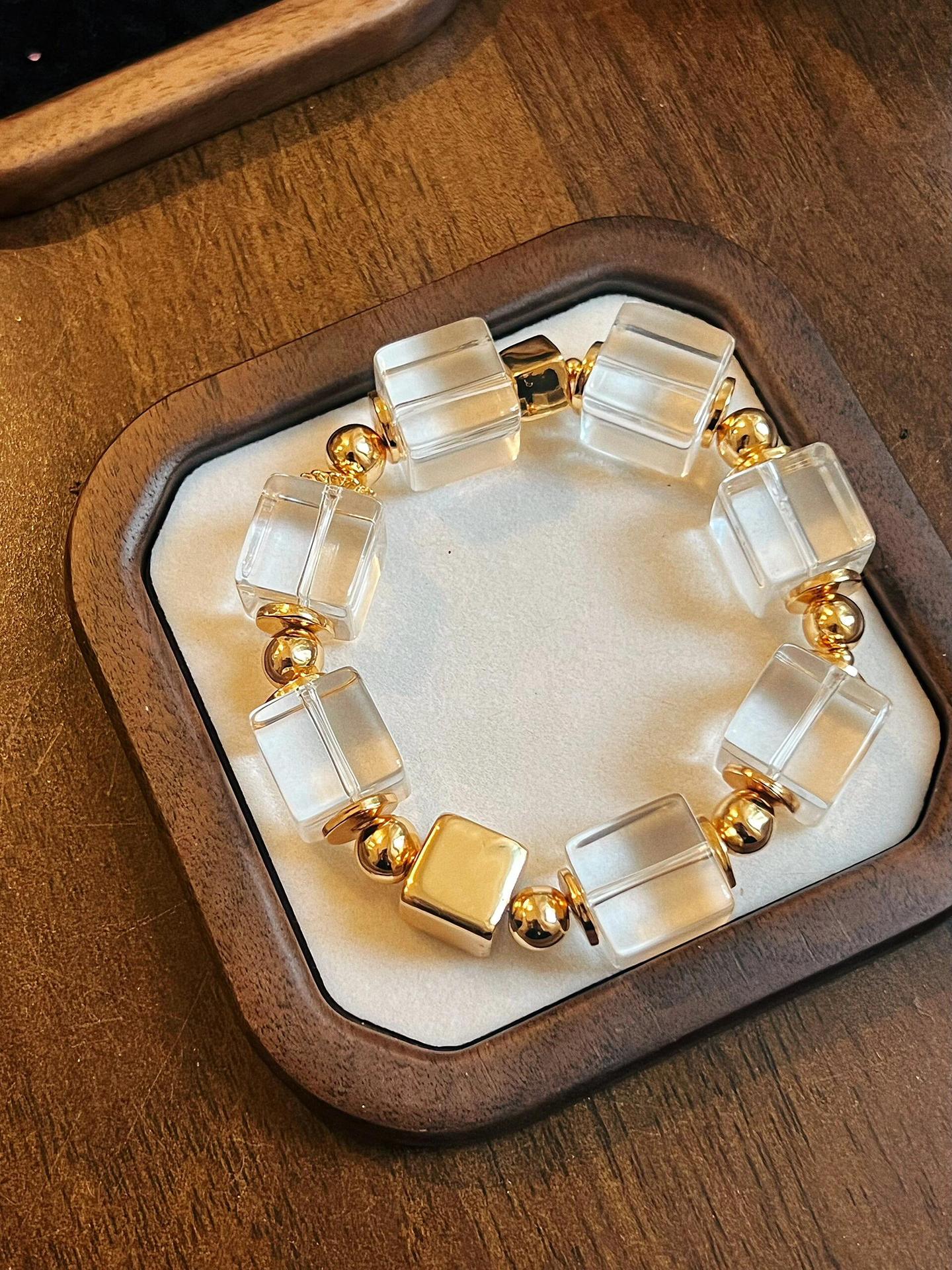 14K Gold-Filled High Color Retention Crystal DIY Accessories Square Sugar Cube Spacer Beads Spacer Bracelet Bracelet Necklace Jewelry Accessories