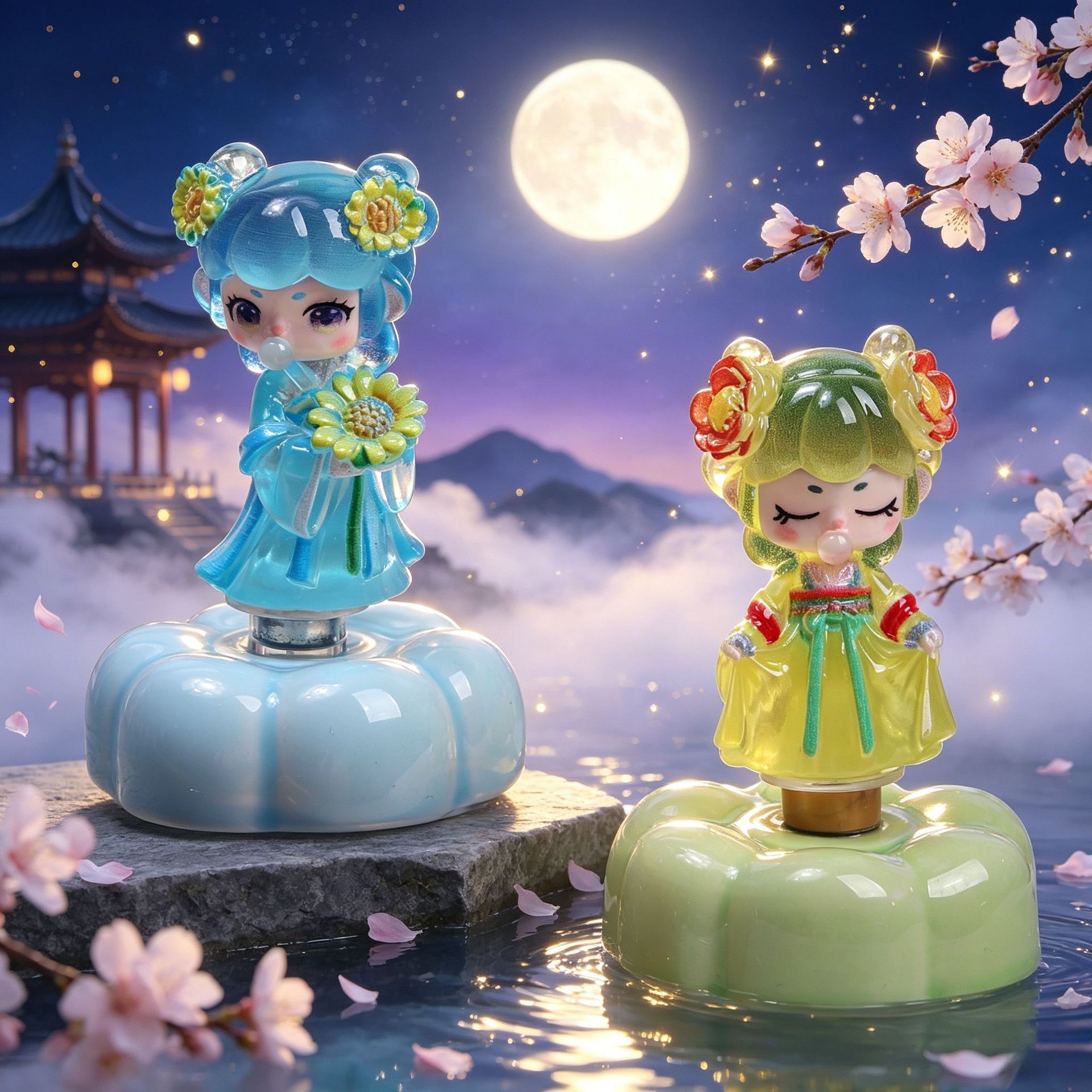 Luminous Flower Fairy Rotating Ornament for Car and Desktop, Rotatable Decorative Piece, Gift for Selling at Stalls, Wholesale Gifts