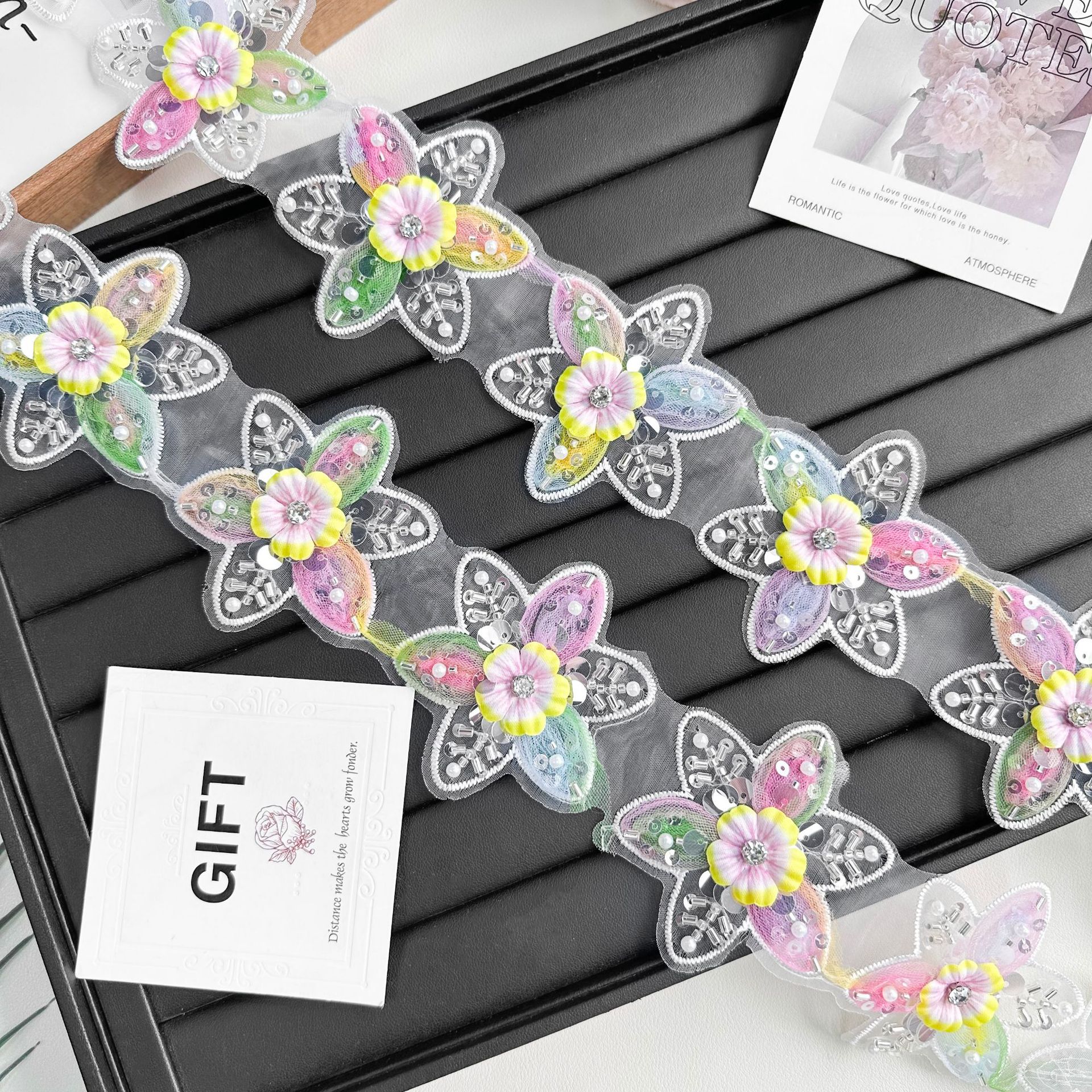 Arco iris malla perla clips de cabello niñas adultos adornos de cabello dulces encaje al por mayor diamante flor tridimensional fábrica de tocado