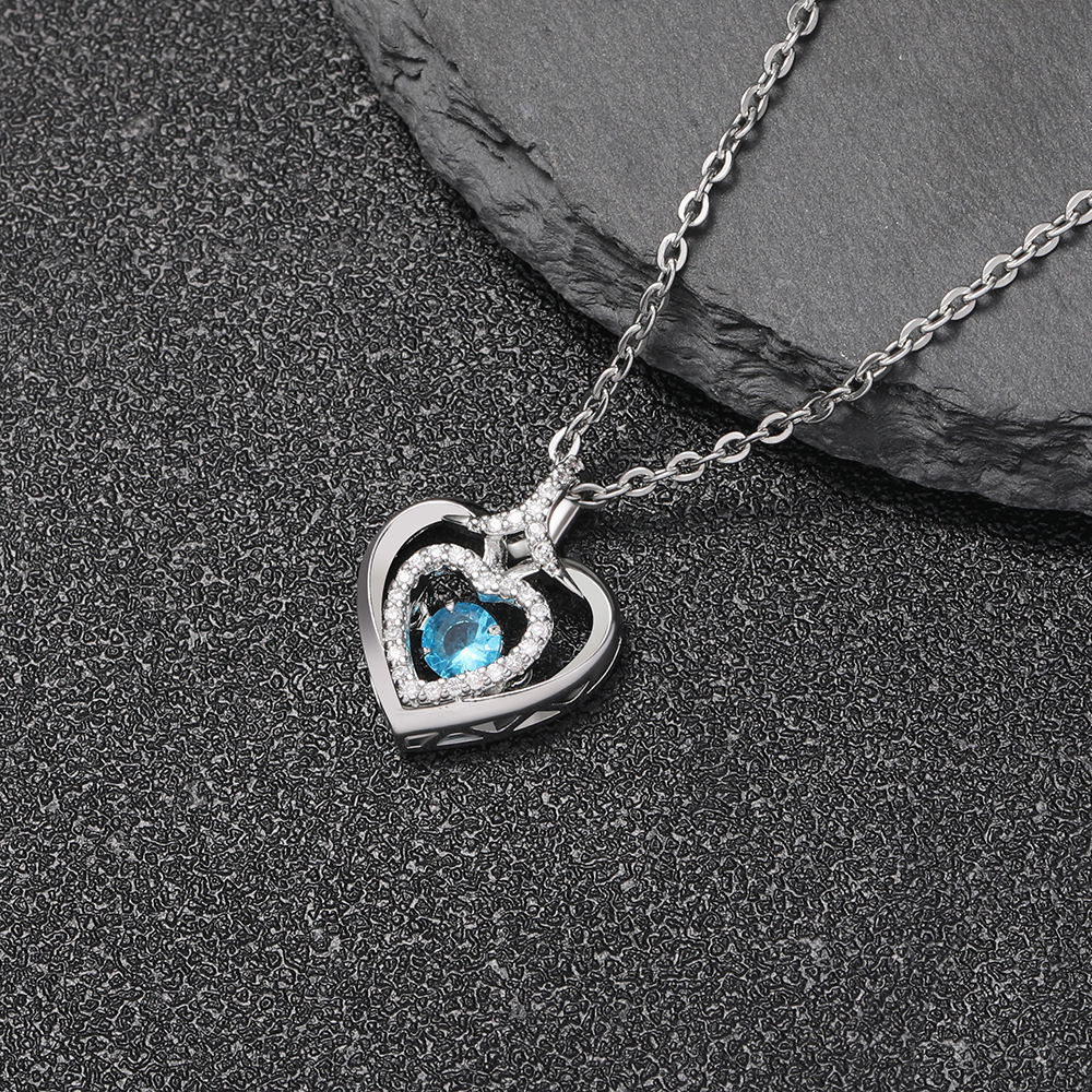 Collar de corazón para mujer con diseño de rosa cadena elegante_voghion.com