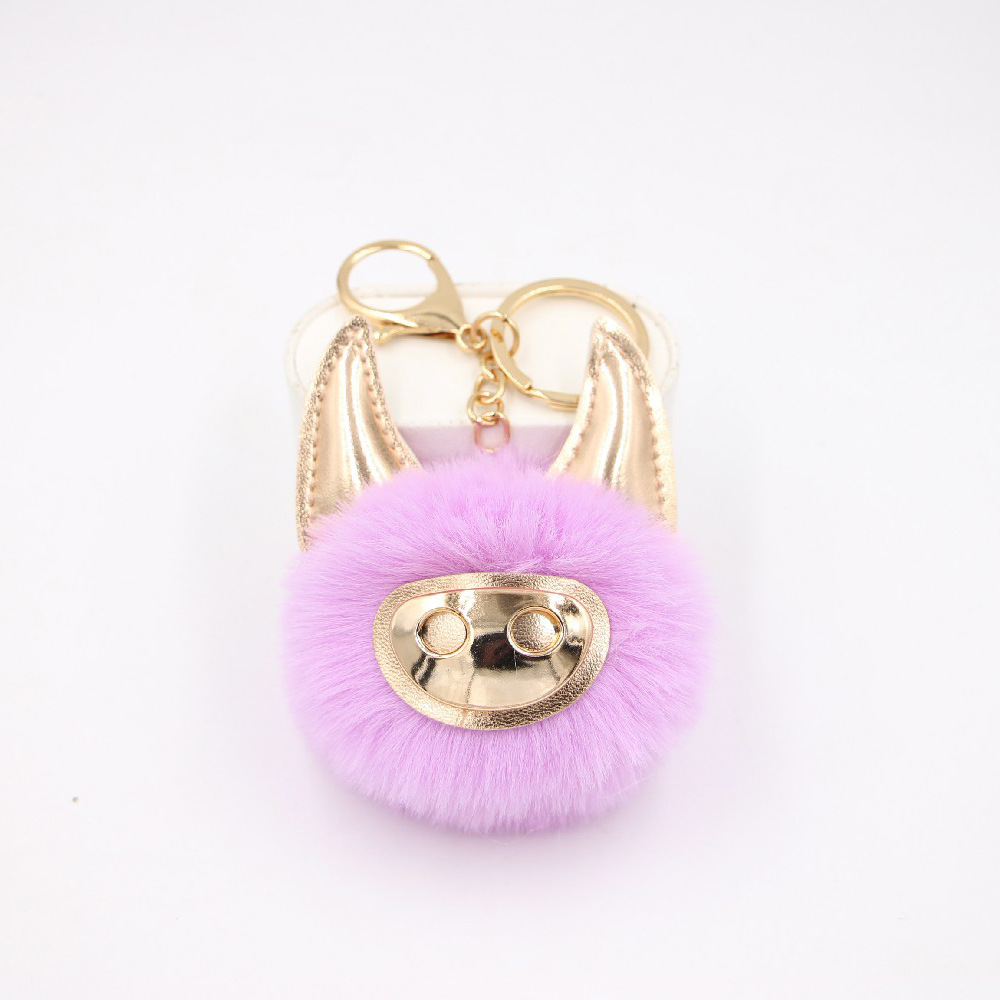 New Shiny Cute Piggy Plush Ball Bag Accessories Pendant Keychain Plush Ball Pendant display picture 6