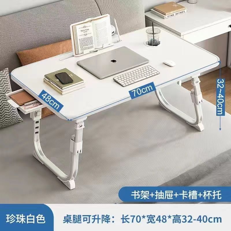 흰색 70x48 리프팅 다리 + 컵 슬롯 서랍 책장