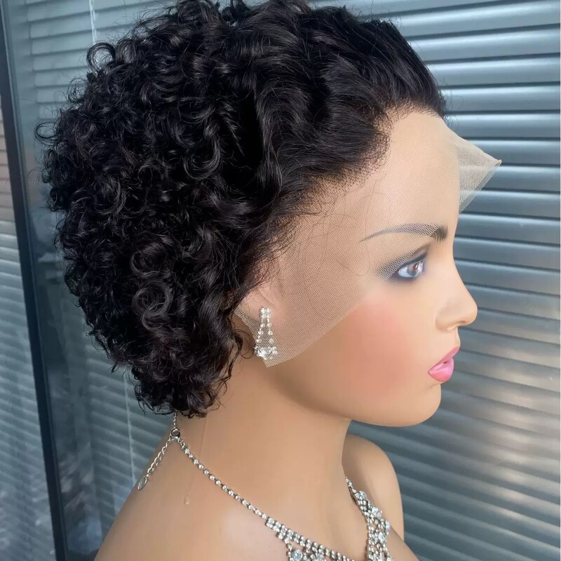 13x4 Pixie Front Lace Wig, Human Hair Short Wig, HD Transparent Lace, In Stock for Export