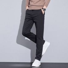 188纯棉休闲裤男士秋季潮流百搭男款裤子修身小直筒商务长裤男