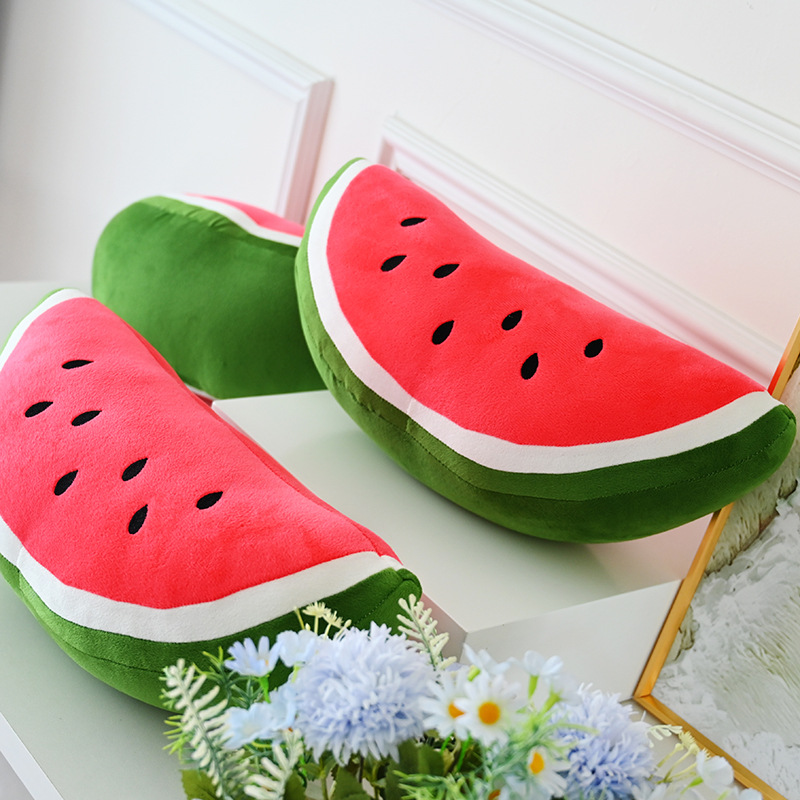 Venta directa de fábrica, nuevo cojín de sandía, peluche con forma de fruta, muñeco de peluche, venta al por mayor, regalo creativo de cumpleaños