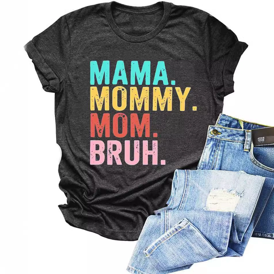 Внешняя торговля женская рубашка трансграничной электронной коммерции амазонка мама печать цветная хлопчатобумажная футболка