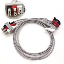 适用飞利浦MP20/30/40心电监护仪导联线分体双排3导夹子心电线