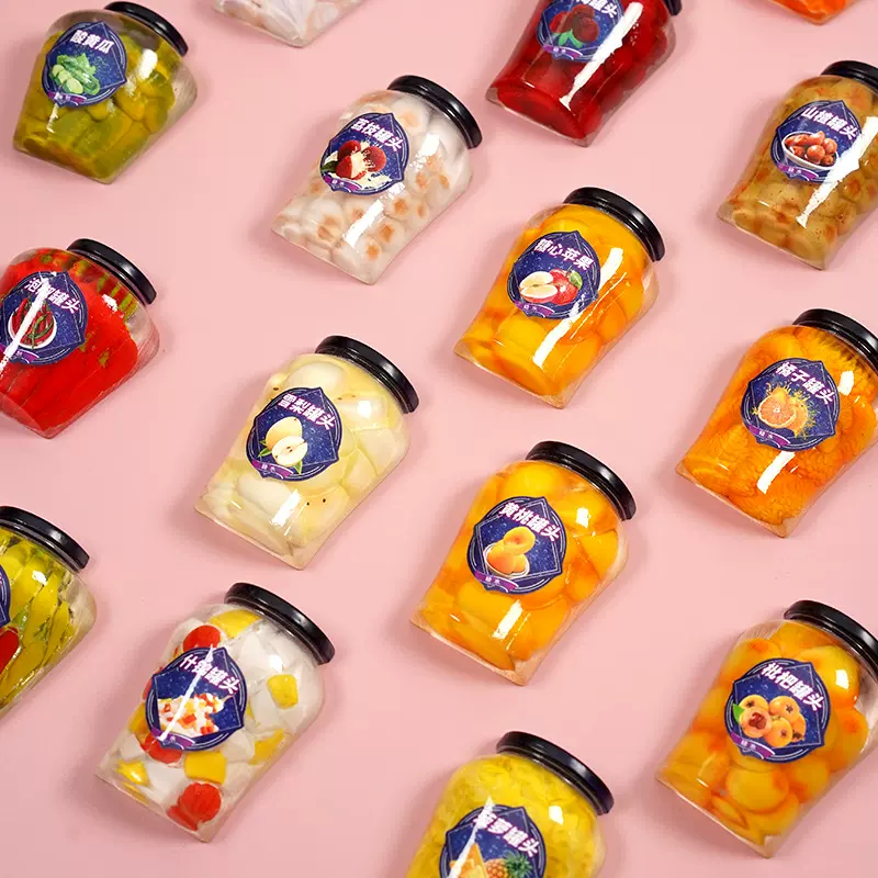 创意冰箱贴装饰品水果黄桃罐头菠萝杨梅橘子韩式泡菜罐头大卡食玩