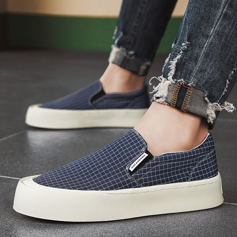 Zapatos de verano transfronterizos para hombres, zapatos de lona transpirables, zapatos de trabajo perezosos, zapatos casuales para hombres de moda al por mayor