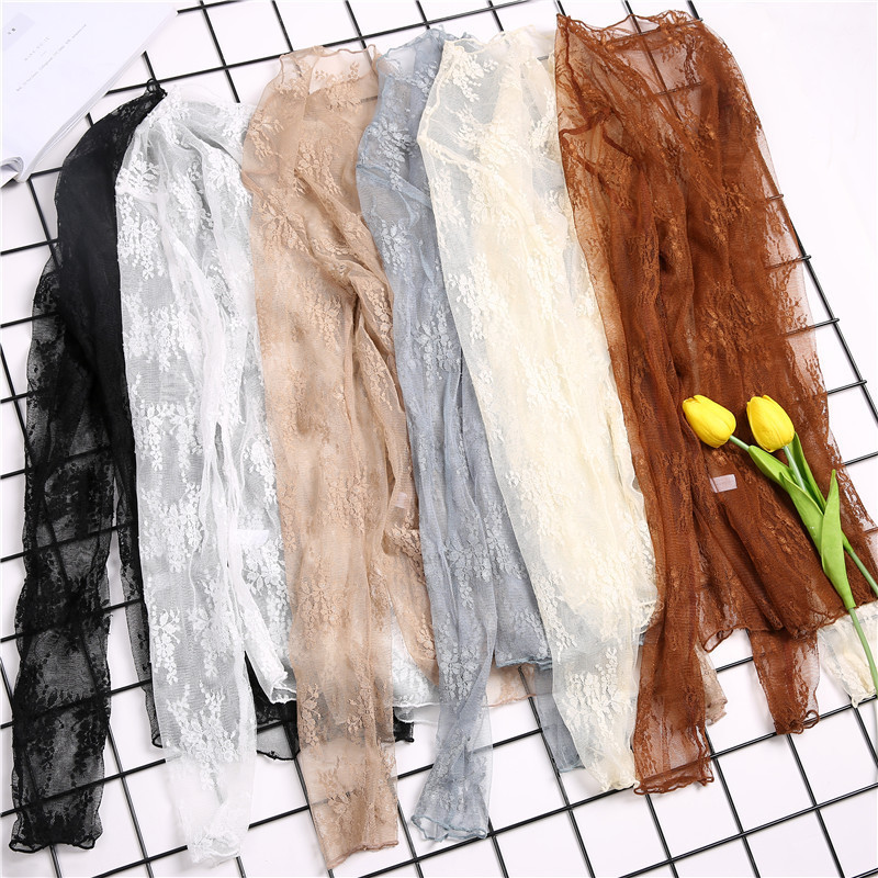 New Spring and Summer Mesh Base Shirt Women's Fishing Net Mesh Shirt Perspective Sexy Small Collar Long Sleeve Lace Shirt