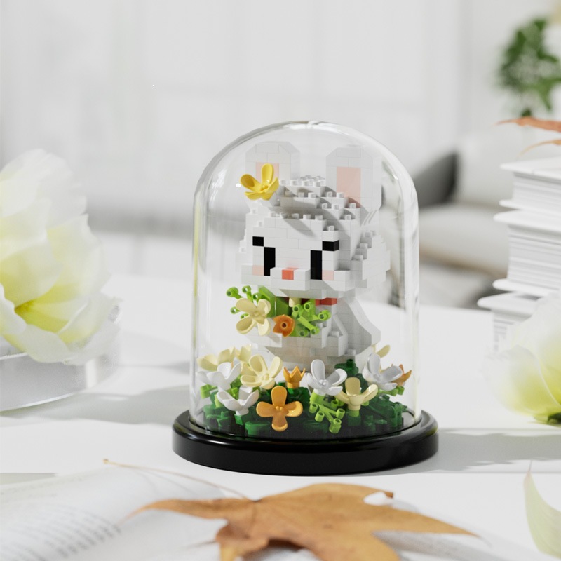 Chao Le Chuang 7345 - 7348 flores interestelares arco iris ramo de flores ensamblaje bloques de construcción juguetes para niños niñas rompecabezas adornos