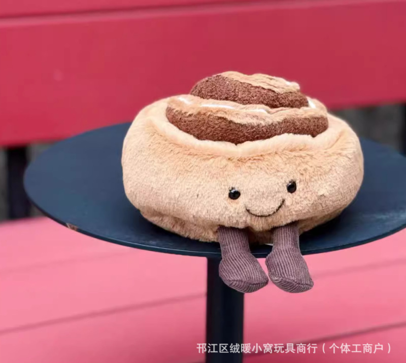 英国趣味泡芙华夫千层糕酥肉桂卷柠檬塔美食毛绒玩具可爱娃娃玩具|undefined