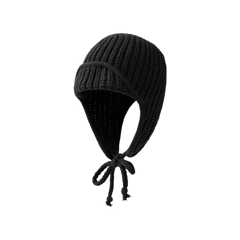 겨울 분위기 여성을위한 한국 스타일 니트 모직 모자 가을, 겨울 따뜻한 귀 보호 비행 모자 스키 천둥 모자