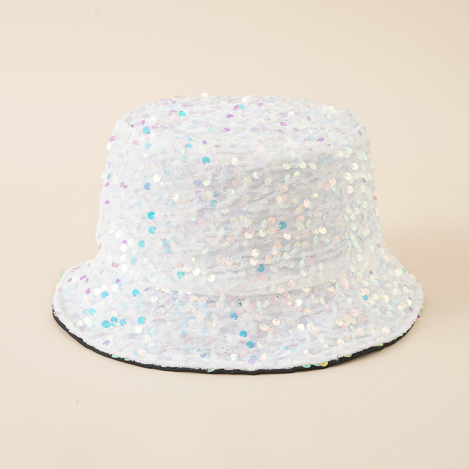 Primavera y verano nuevo lentejuelas pescador sombrero Moda elegante lavabo sombrero plegable cara cubierta sombrero