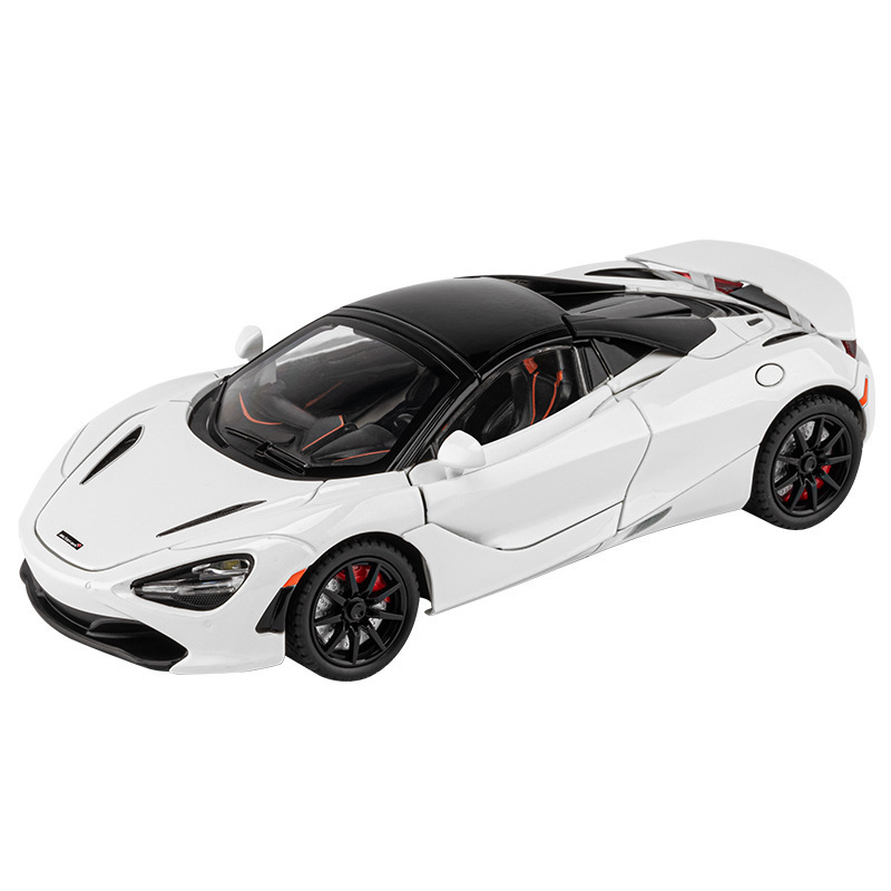 Modelo de coche de aleación de coche 1:24 mclaren 720s coche deportivo tire hacia atrás con el sonido y la luz del coche de juguete modelo de música adornos